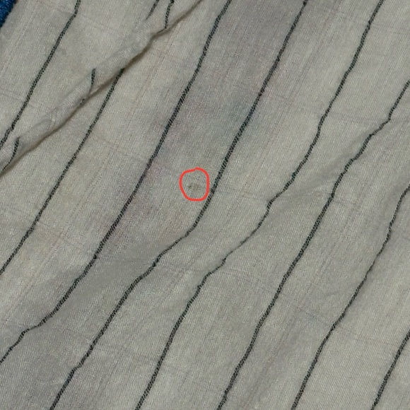 Johnny Was Chrysalis V-Neck Striped Cotton Blouse Embroidered Cream Medium EUC - Picture 13 of 15